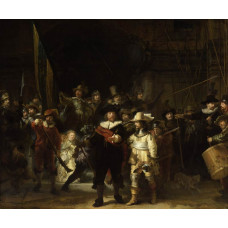 Fototapete von Rembrandts Die Nachtwache, klassisches Gemälde.