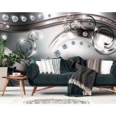 Eine Fototapete mit Diamanten in einer künstlerischen Komposition, ideal für das Wohnzimmer.