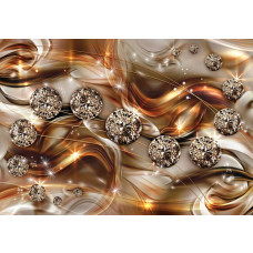 Fototapete mit luxuriös schimmernden goldenen Diamanten in abstrakter Kunst.