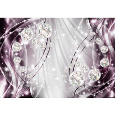 Fototapete mit lila und violetten Diamanten, abstrakter Schmuck im Schmuckstil.