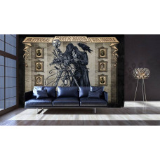 A Doctor Obsidius Soul Obscura Fototapete mit Totenköpfen und Skelettfotograf für Wohnzimmer.