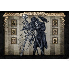 Doctor Obsidius Fototapete mit Soul Obscura Totenköpfen und Skelettfotograf.