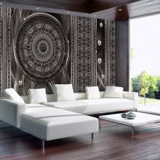 Eine Fototapete eines Traumfängers mit abstrakter Mandala-Kunst für das Wohnzimmer.
