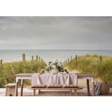 Fototapete von den Dünen an der Nordsee in der Küche mit einer sommerlichen Strandatmosphäre und natürlichen Farbtönen, die eine frische und offene Atmosphäre schaffen.
