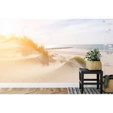 Eine attraktive Fototapete von einer Strandlandschaft mit Dünen, ideal für eine Küche.