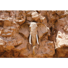 Eine andere Perspektive eines Elefanten in Felsen, dargestellt in einer abstrakten und künstlerischen Fototapete.