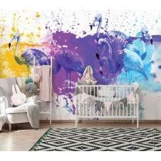 Fototapete Flamingo-Malerei