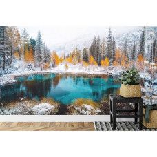 Ein Fototapete mit dem Geisersee in Sibirien, perfekt für eine Kombination aus Wohnzimmer und Schlafzimmer.