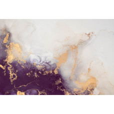 Fototapete aus buntem Marmor mit goldenen Details, ein abstraktes Design, das Luxus und Raffinesse ausstrahlt.