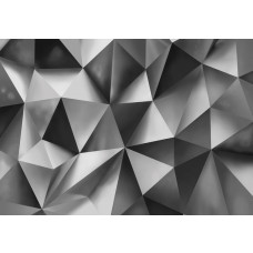 Geometrische Formen, abstrakt dargestellt auf einer 3D-Fototapete für einen modernen Raum.