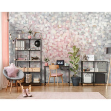 Eine Fototapete mit gemalter abstrakter Kunst mit Farbe im Büro.