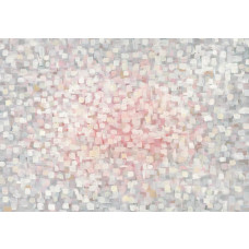 Fototapete mit einer abstrakt gemalten Kunstkomposition mit dicken Pinselstrichen und kräftigen Farben.