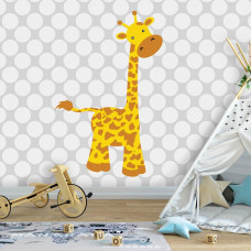 Eine Fototapete mit einer Giraffe für Babyzimmer, Kinderzimmer und Jungenzimmer.
