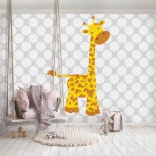 Eine Fototapete mit einer Giraffe für Babyzimmer, Kinderzimmer und Schlafzimmer.