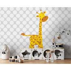 Eine Fototapete mit einer Giraffe für Babyzimmer, Kinderzimmer und Spielzimmer.