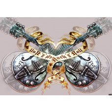 Gitarre Rock and Roll, Fototapete mit Gitarren und Heavy-Metal-Vibes für ein cooles Zimmer.