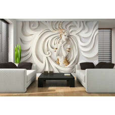 Eine Fototapete mit einem abstrakten Bild einer goldenen Frau im künstlerischen Stil.