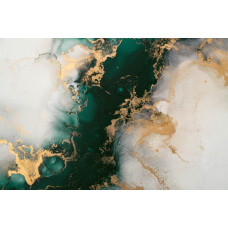 Fototapete einer Kombination aus Gold- und Türkis-Marmor, die jedem Interieur eine einzigartige und reiche Ausstrahlung verleiht.