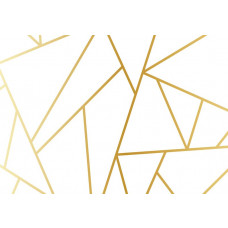 Fototapete mit goldenen geometrischen Linien und Formen, abstrakte Kunst.