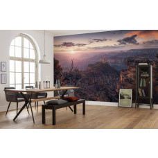 Eine Fototapete der Grand Canyon Landschaft im Wohnzimmer.