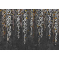 Hängende Pflanzen und Schmetterlinge fliegen durch einen üppigen Dschungel auf dieser Blattwerk-Tapete, die einen tropischen und lebendigen Look verleiht.