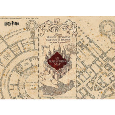 Ein Fototapete mit Harry Potter Marauder’s Map - Schleichwegweiser, auf dem der detaillierte Plan von Hogwarts mit magischen Wegen und verborgenen Durchgängen abgebildet ist.