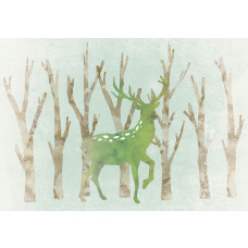 Fototapete eines Rehs im Wald, naturgetreu.