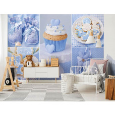 Eine Fototapete mit 'It's a boy' für das Babyzimmer.