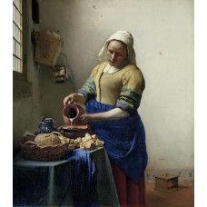 Fototapete des ikonischen Gemäldes Die Milchmagd von Vermeer.