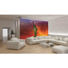 Eine Fototapete der Freiheitsstatue in New York, Amerika für das Wohnzimmer.