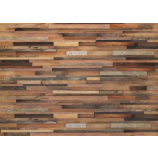 Eine Fototapete mit horizontalen Holzbrettern, die perfekt ist, um einem Raum einen warmen, rustikalen Look zu verleihen.