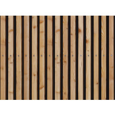 Eine Fototapete mit einer Nahaufnahme von Holzpanelen mit akustischen Details.