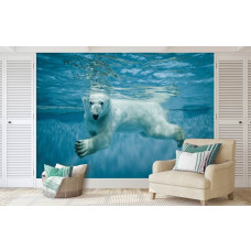 Fototapete Eisbär unter Wasser für das Wohnzimmer.