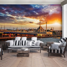 Eine Fototapete mit einer Stadtansicht von Istanbul.