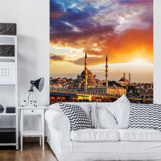 Eine Fototapete der Stadt Istanbul, perfekt für das Wohnzimmer.