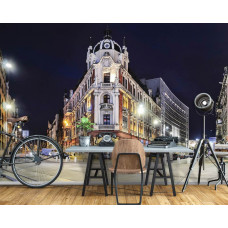 Eine Fototapete mit einer Ansicht der Stadt Kattowitz in Polen, ideal für ein modernes Büro.