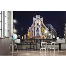 Eine Fototapete mit der Stadt Kattowitz, geeignet für das Wohnzimmer.