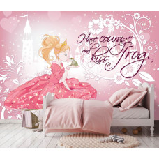 Fototapete mit der Froschkönigin aus einem Märchen für Kinderzimmer und Mädchenzimmer.