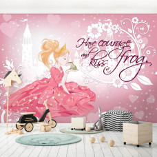 Fototapete mit der Froschkönigin aus einem Märchen für Kinderzimmer.