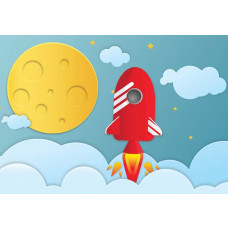 Fototapete für ein Kinderzimmer mit dem Thema Universum und Weltraum.