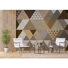 Fototapete klassische Dreiecke im Geschäftsraum, zeitgemäß gestaltet mit Dreiecksmustern in ruhigen Farben für ein professionelles, raffiniertes Ambiente.