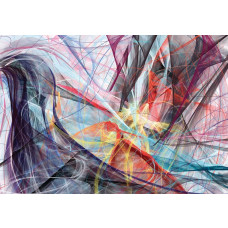 Eine bunte abstrakte Kunst Fototapete, mit moderner Kunst und leuchtenden Farben, ideal für einen einzigartigen Raum.