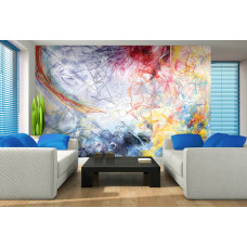 Eine Fototapete mit abstrakter bunter Kunst mit moderner Maltechnik.