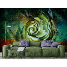 Eine bunte Rosenmalerei Fototapete für Wohnzimmer.