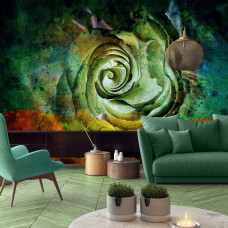 Eine bunte Rosenmalerei Fototapete für Wohnzimmer.