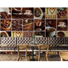 Eine Fototapete mit einem Kaffee-Thema für die Küche und das Gaststättengewerbe.