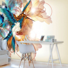 Fototapete eines Kolibris im künstlerischen Stil in einem Büro.