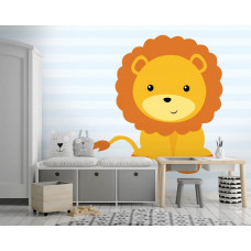 Eine Fototapete mit einem Löwen für das Babyzimmer, Kinderzimmer und Spielzimmer.