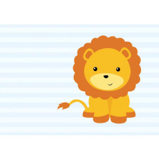 Fototapete mit Löwen in einem Babyzimmer, cool und farbenfroh.