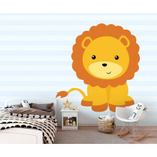 Eine Fototapete mit einem Löwen für das Jungenzimmer.